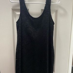 Black lace mini dress